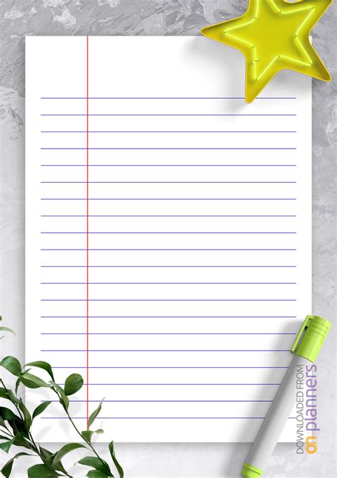Download Printable Lined Paper Template Wide Ruled 87mm