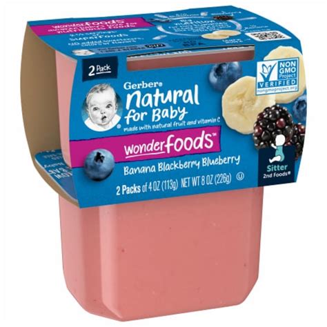 Gerber® 2nd Foods® Banana Blackberry Blueberry Stage 2 Baby Food 2 Ct