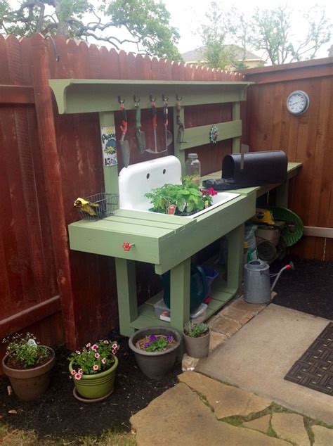 Potting Bench With Sink Diy Woodworking Projects And Plans