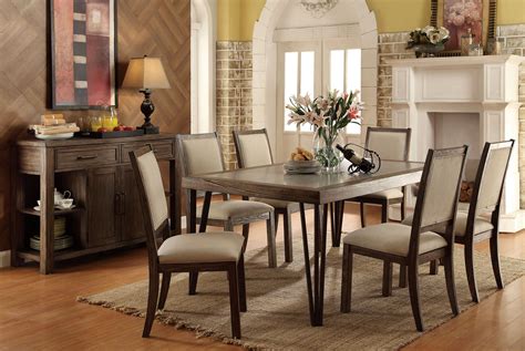 Caithe Rustic Oak Rectangular Dining Room Set Cm3563t Furniture Of
