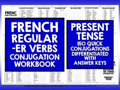 French Er Verbs Present Tense Conjugation Practice Teaching Resources