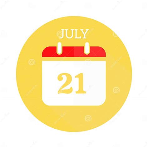 July 21 Calendar Flat Icon Stock Illustration Illustration Of Month