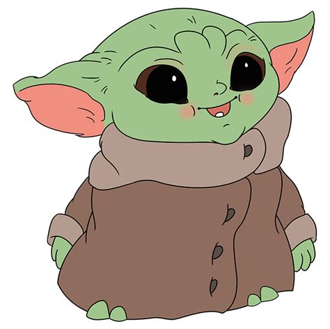How To Draw Baby Yoda From The Mandalorian Easy And Cute Drawing Tutorial