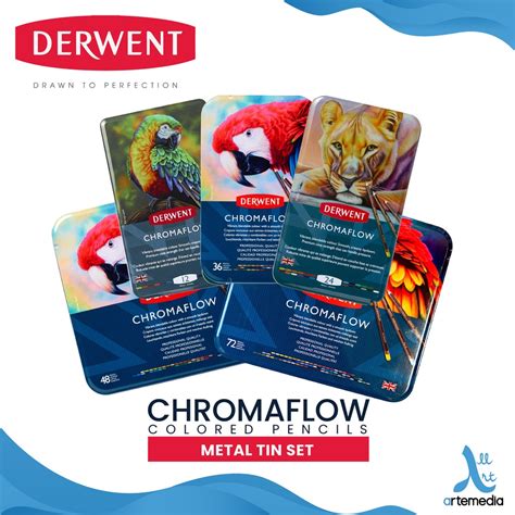 Jual Pensil Warna Derwent Chromaflow Pencil Color Set Metal Tin