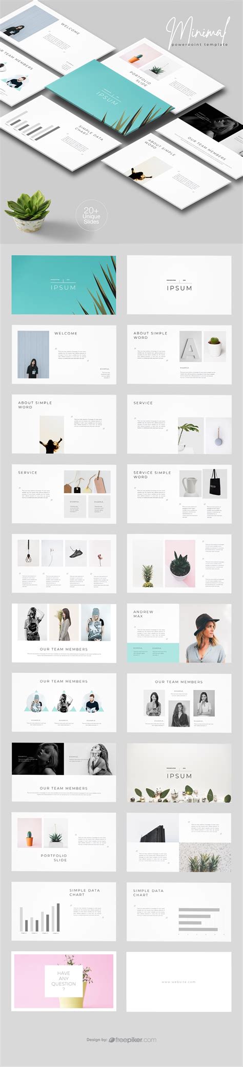 Freepiker Minimal 2019 Powerpoint Template