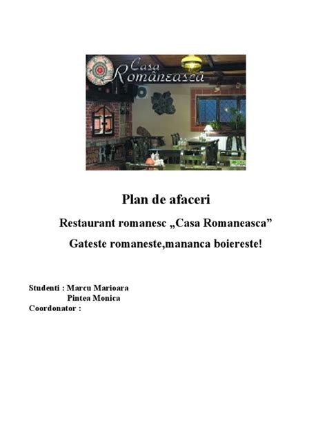 Plan De Afaceri Restaurant