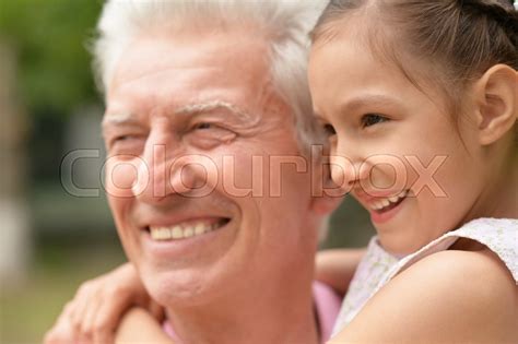 Grandfather And His Little Stock Image Colourbox