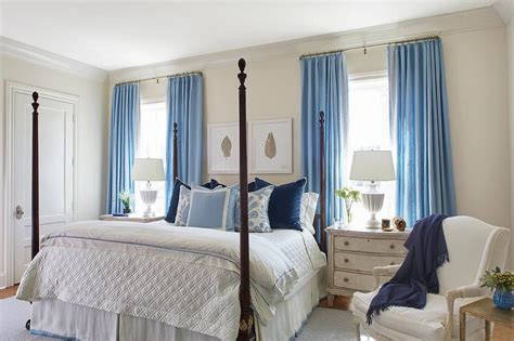 White And Blue French Country Bedrooms Design Ideas