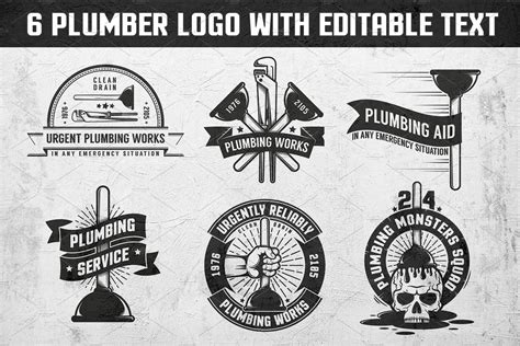 Plumbing Retro Logos Branding And Logo Templates Creative Market