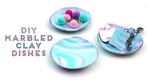 Diy Marbled Clay Catch All Dishes Youtube