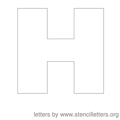 12 Inch Stencil Letter Uppercase H Free Printable Letter Stencils