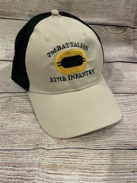 327th Infantry 2nd Battalion Cap Hat Tan Navy 101st Army Military 60
