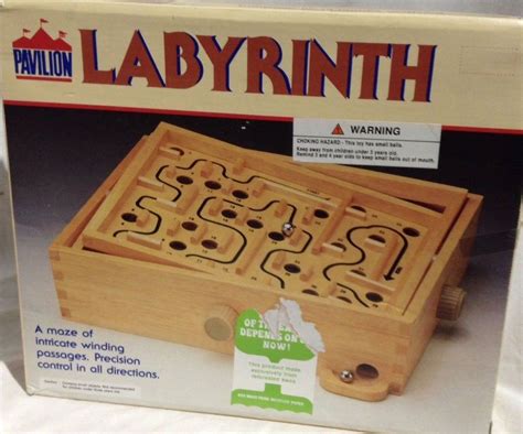 Vintage Pavilion Labyrinth Wood Maze Game One 1 Ball In Original