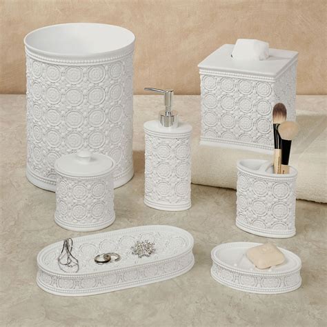 Knightsbridge Embossed Off White Bath Accessories By Avanti In 2021