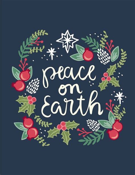 Free Printable Peace On Earth Christmas Artwork