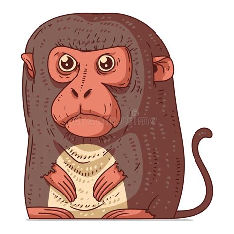 A Monkey Isolated Vector Illustration Cute Cartoon Picture Of A