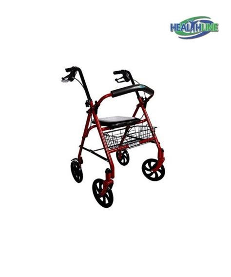 Walker Rollator With 75″ Four Wheels Fold Up Removable Back Support