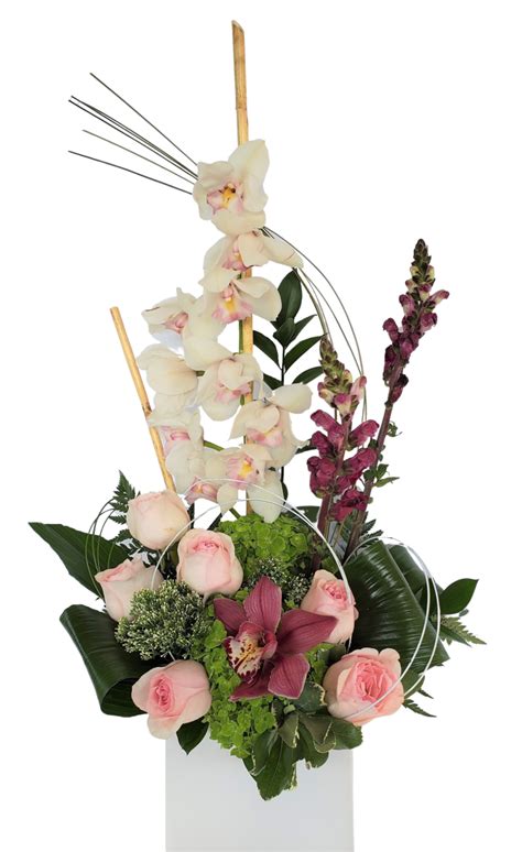 Orchidspinkrosesflowerarrangement Love Flowers Miami