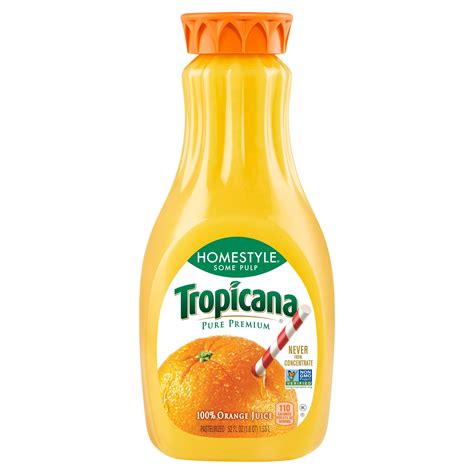 Tropicana Pure Premium Homestyle Some Pulp 100 Orange Juice 52 Oz