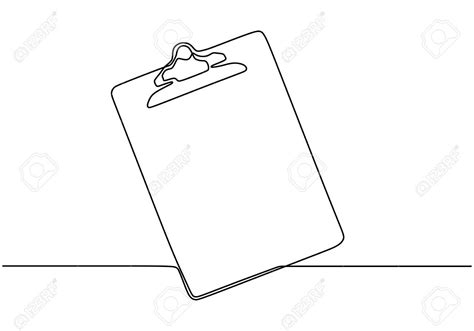 One Line Drawing Of Clipboard Vector Illustration Minimalism Isolated