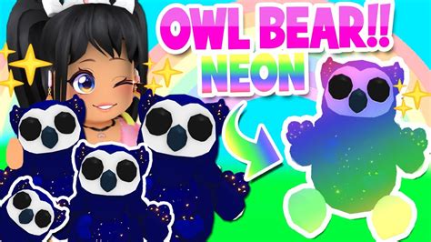 Making The First Neon Owl Bear In Adopt Me Roblox Danger Egg Youtube