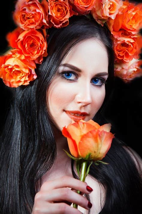 Beautiful Girl With Roses Stock Image Image Of Portrait 31323701