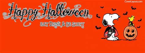 Snoopy Happy Halloween Eat Drink And Be Scary Facebook Cover