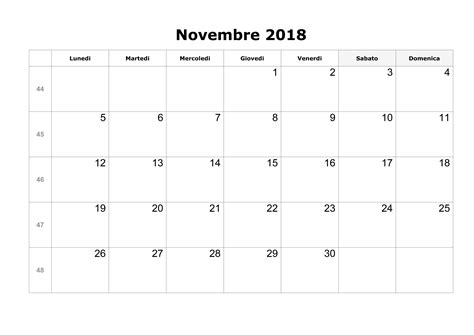 Pin On Calendario Novembre 2018 Da Stampare