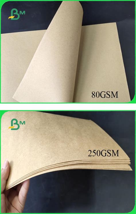 Fsc 80g 250gsm 350gsm Natural Brown Color Kraft Paper Rolls Eco Friendly