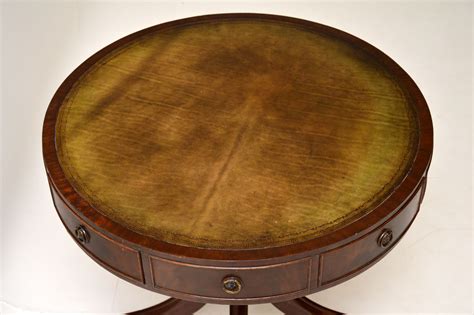 Antique Regency Style Mahogany Leather Top Drum Table Marylebone Antiques