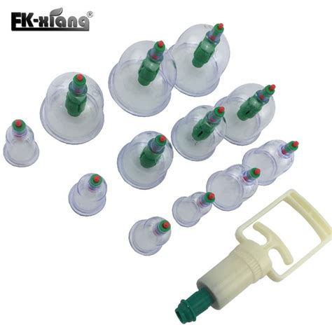 12pcs Massage Cans Cups Vacuum Cupping Kit Pull Out Vacuum Apparatus Therapy Relax Massager Body