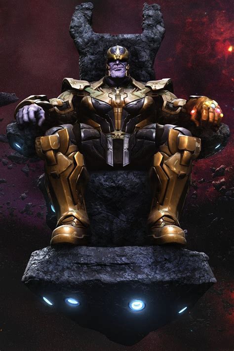 Thanos On Throne By 3D Artist MARS Artstation Marvel Comics