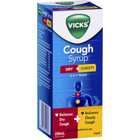 Vicks Cough Syrup Dry And Chesty 200ml Woolworths