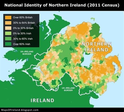 National Identity Of Northern Ireland With Majority Irish Areas And