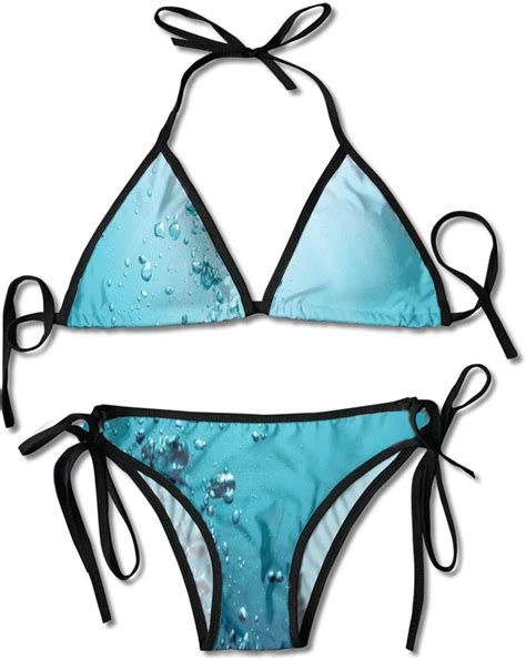 Fuliya Ladie S Halter Swimwear Printed Two Piece Bikini Sets Sexy Swimsuit Marine Underwater