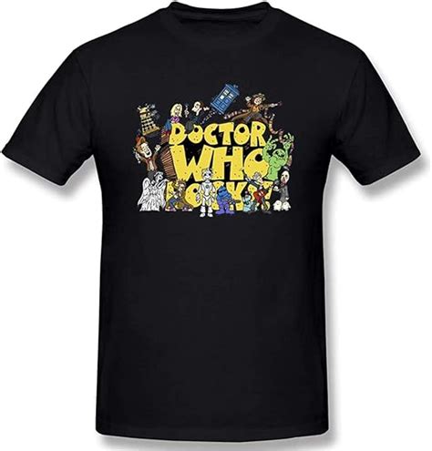 Mens Doctor Who Rocks Cotton T Shirts Black With Mens Short Sleeve