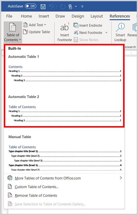 How To Create And Update A Table Of Contents In Microsoft Word