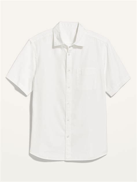linen blend everyday short sleeve shirt for men old navy