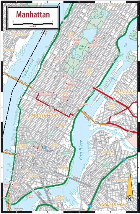 Map Of Manhattan Street Streets Roads And Highways Of Manhattan