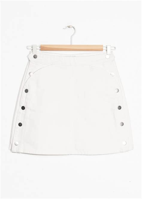 Side Button Denim Mini Skirt Mini Skirts Womens Denim Skirts Skirts