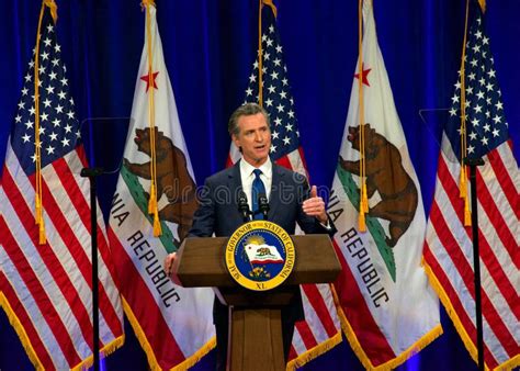 California Governor Gavin Newsom Speaking At The State Of The State Address Editorial Photo