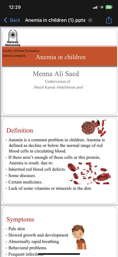 Anemia In Children Presentation