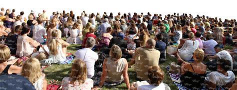 Big Group Of People Sitting On A Grass On An Outdoor Event Vishopper