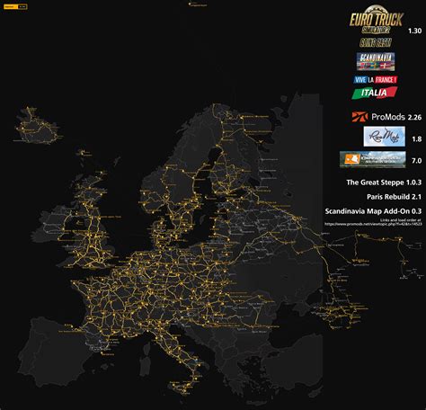 Heres What Ets 2s Full Map Looks Like With All Dlc Promods Rusmap
