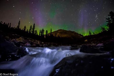 Aurora Over Rocky Mountains Canmore Alberta Nature Photos Natural