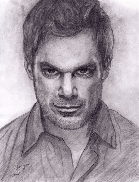 Michael C Hall As Dexter Morgan From Dexter Pencil On Paper By