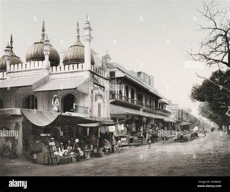 19th Century Vintage Photograph Chandni Chowk The Chowk Merchants