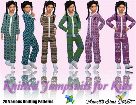 Sims 4 Ccs The Best Knitted Jumpsuits For Kids By Annett85