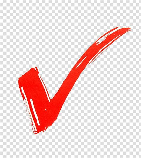 Red Check Illustration Check Mark Right Sign Transparent