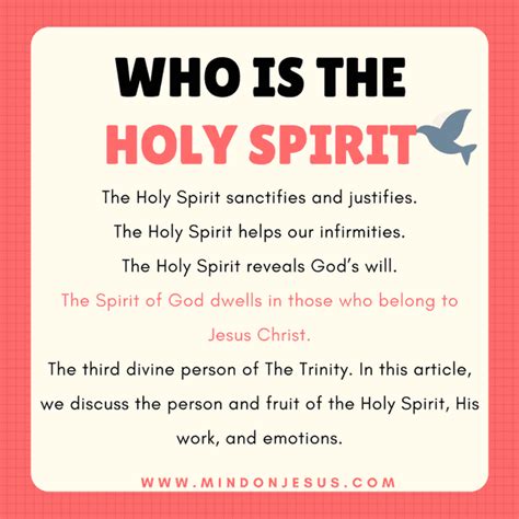 Who Is The Holy Spirit Holy Ghost His Personality Work And Emotions